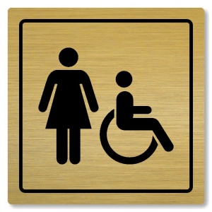 WC ženy invalidé, 100x100mm, zlatá, Arizona